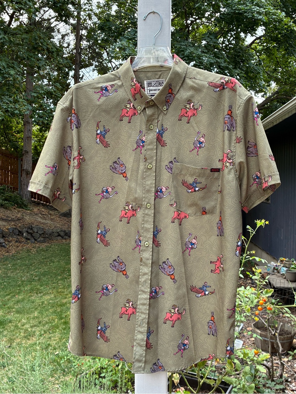 RSVLTS Short-Sleeve Button-Down Shirt Teddy Roosevelt